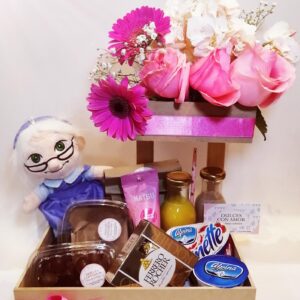 Desayuno Arreglo Floral con Peluche Premium